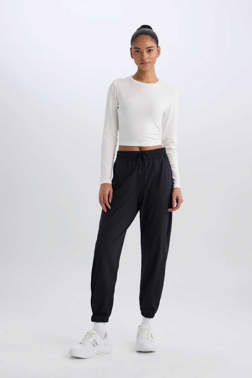 WOMAN Black DeFactoFit Standard Fit Jogger Sweatpants