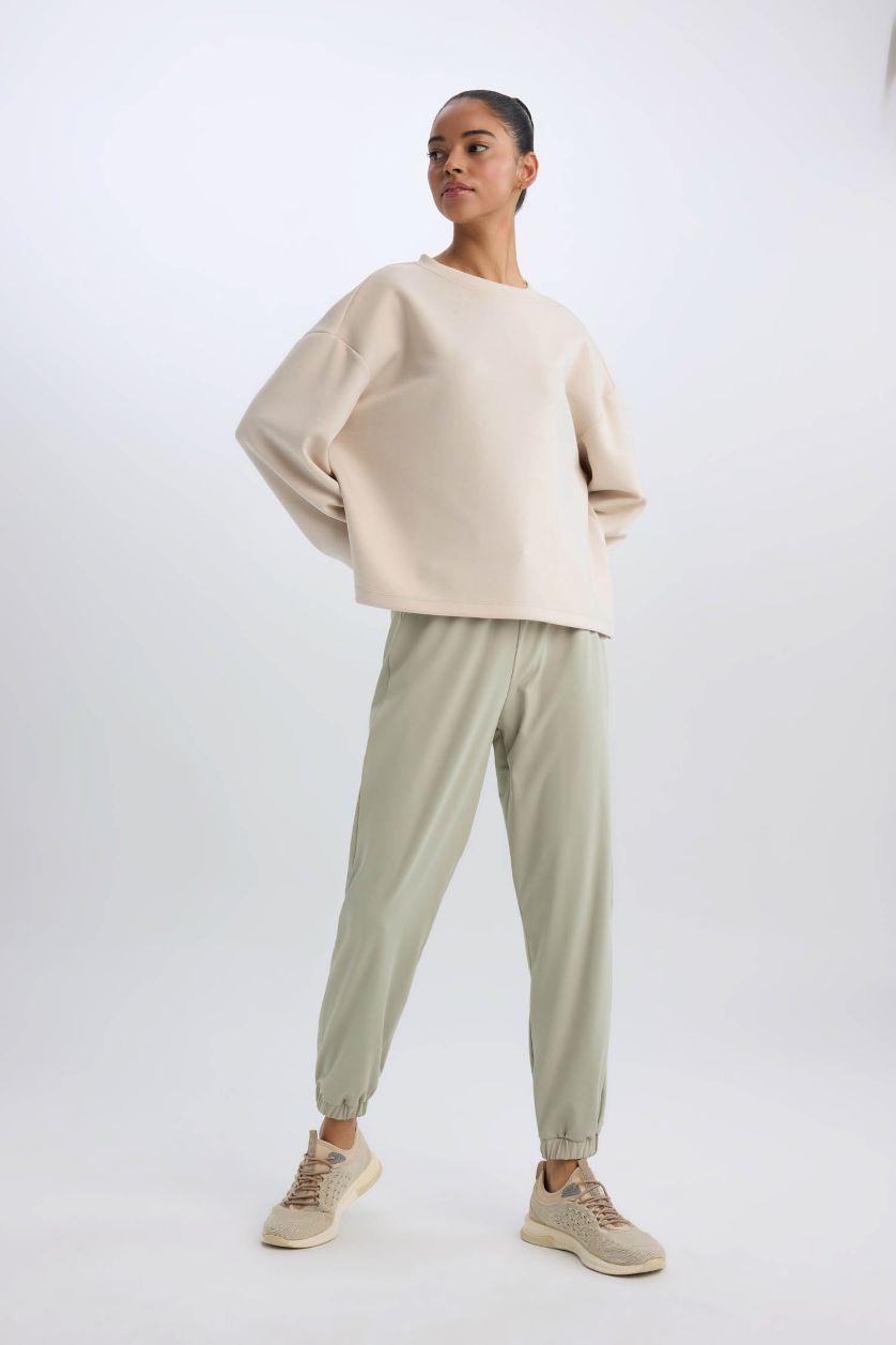 WOMAN Light Khaki DeFactoFit Standard Fit Jogger Sweatpants