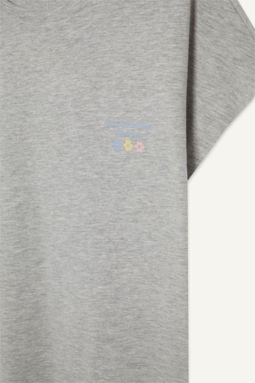 نساء ميلانج رمادي فستان قصة عادية برقبة مستديرة من Fall in Love