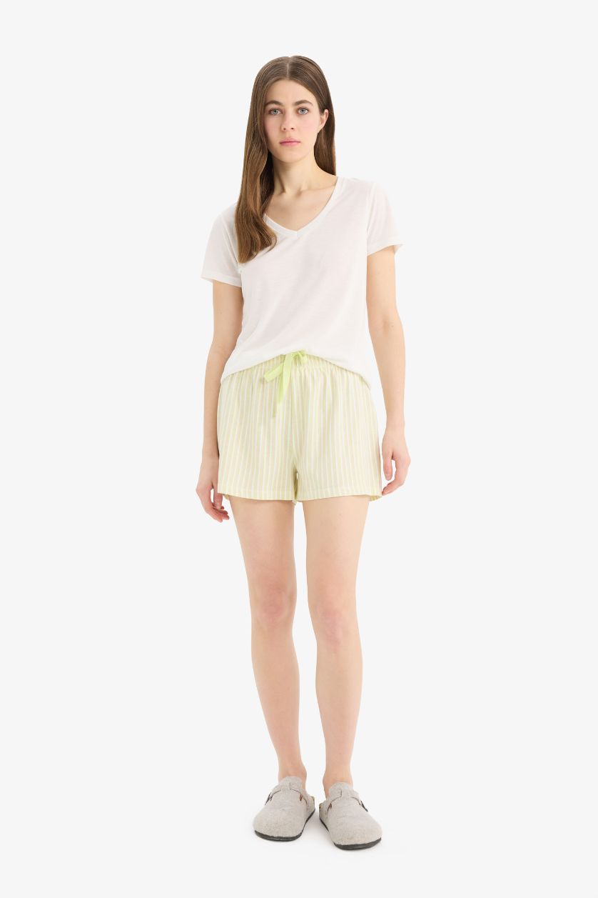 WOMAN Light Green Fall in Love Regular Fit Shorts