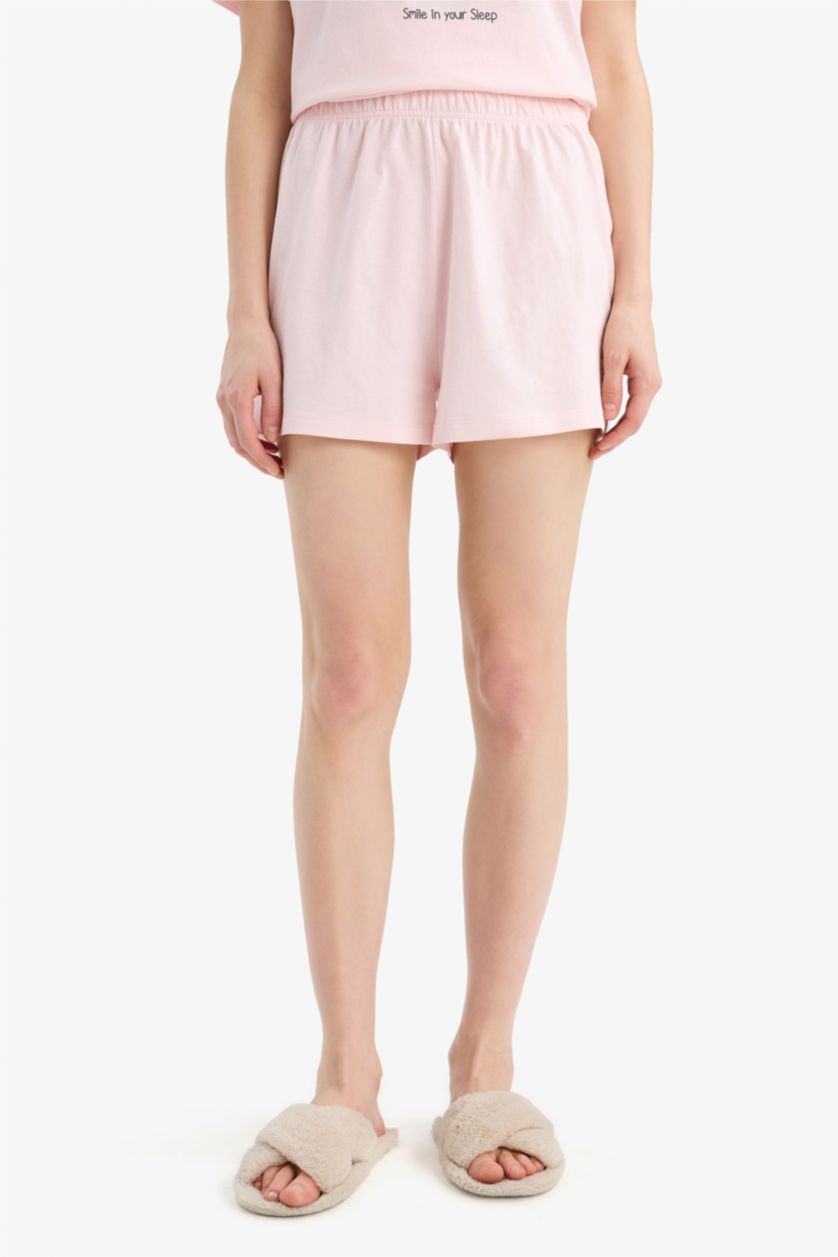 نساء زهري فاتح سيت بجامة قصة عادية تيشيرت نص كم و شورت من Fall in Love - قطعتين