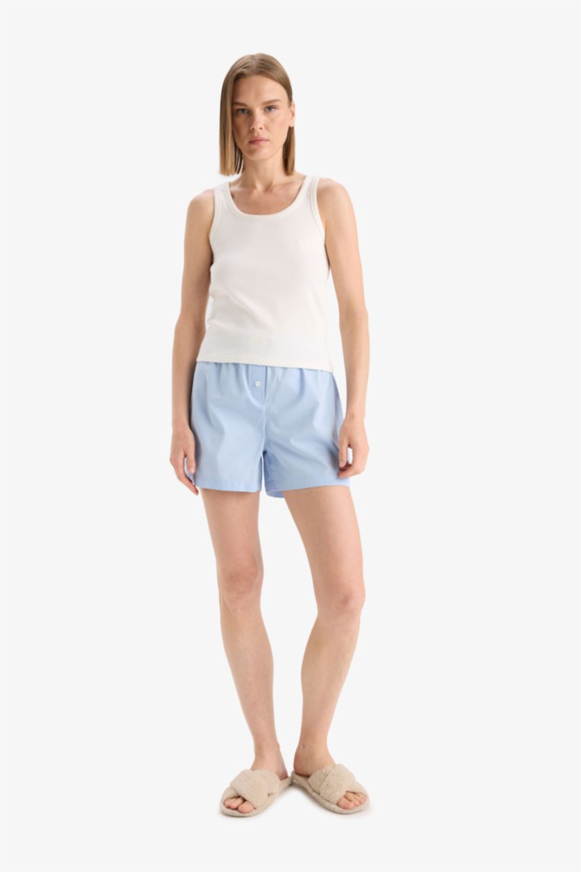 WOMAN Blue Fall in Love Regular Fit Poplin 2 Piece Shorts