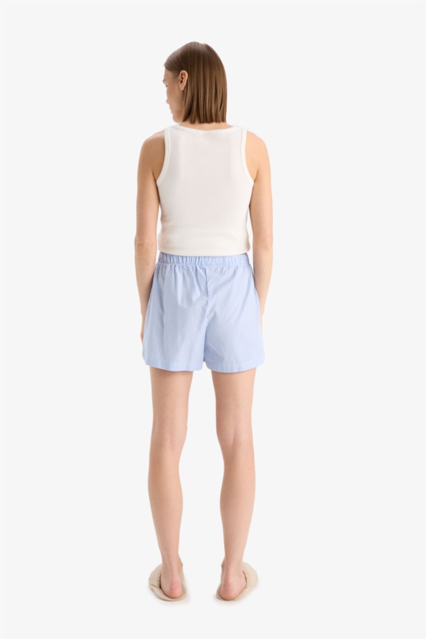 WOMAN Blue Fall in Love Regular Fit Poplin 2 Piece Shorts