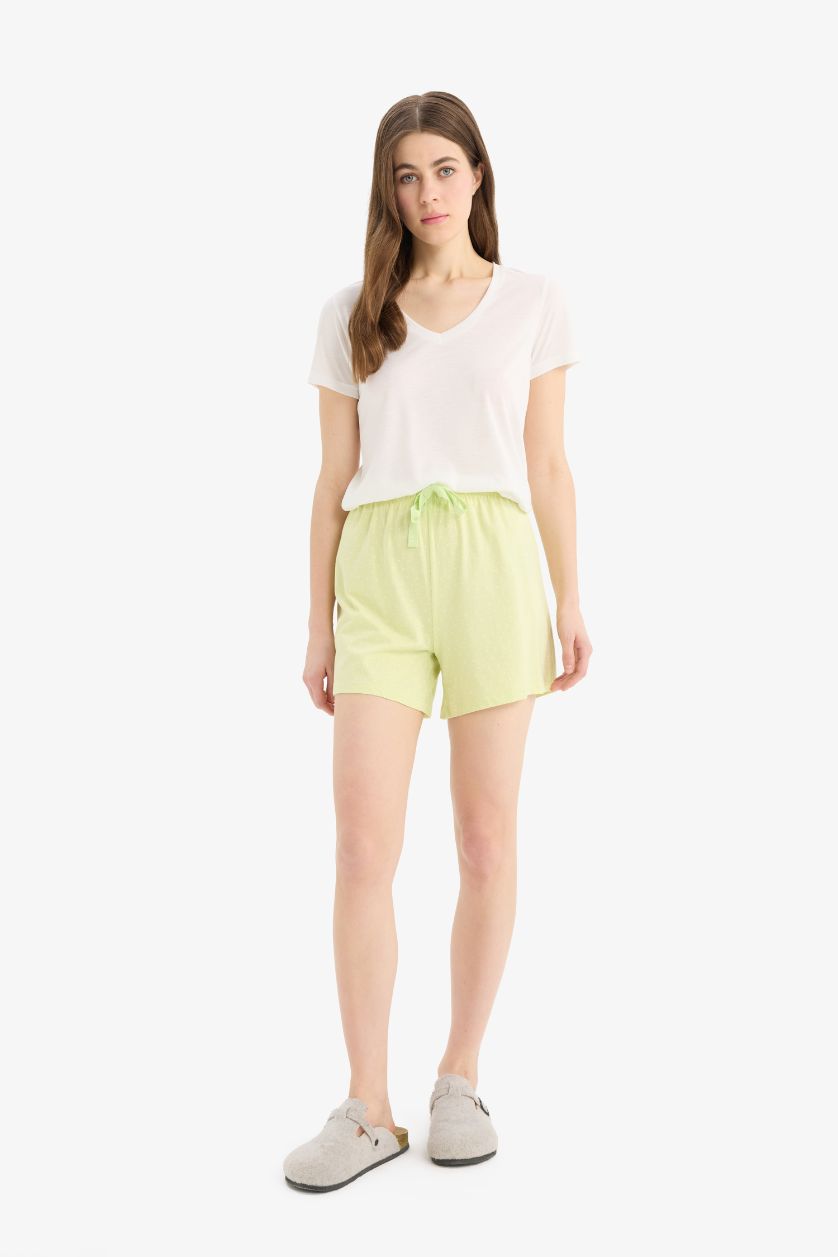 WOMAN Light Green Fall in Love Regular Fit Shorts