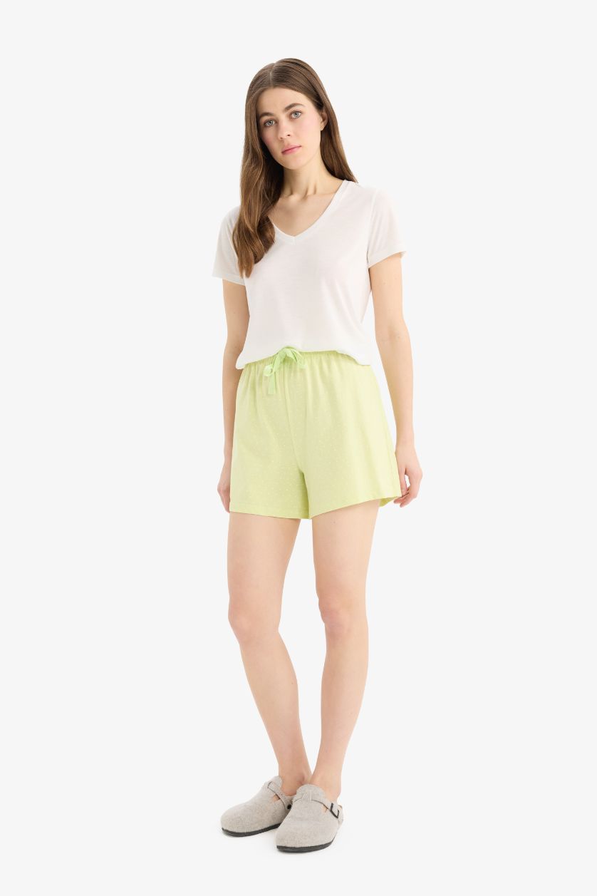 WOMAN Light Green Fall in Love Regular Fit Shorts