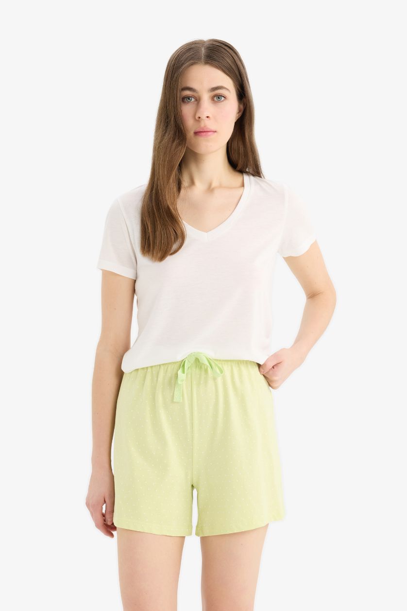 WOMAN Light Green Fall in Love Regular Fit Shorts