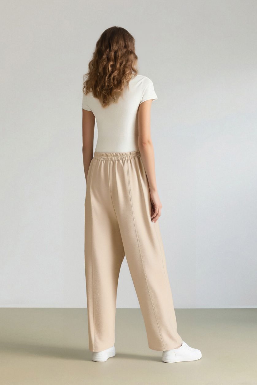 نساء اللون الحجري بنطرون سادة قصة عادية ورجل عادي