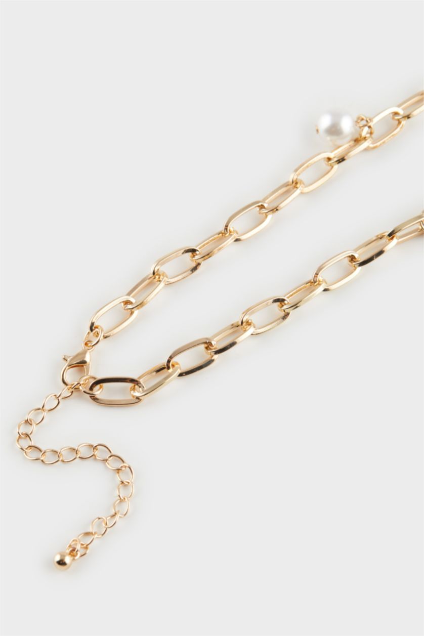 Kadın Altın Kadın Gold Detaylı Charm Kolye