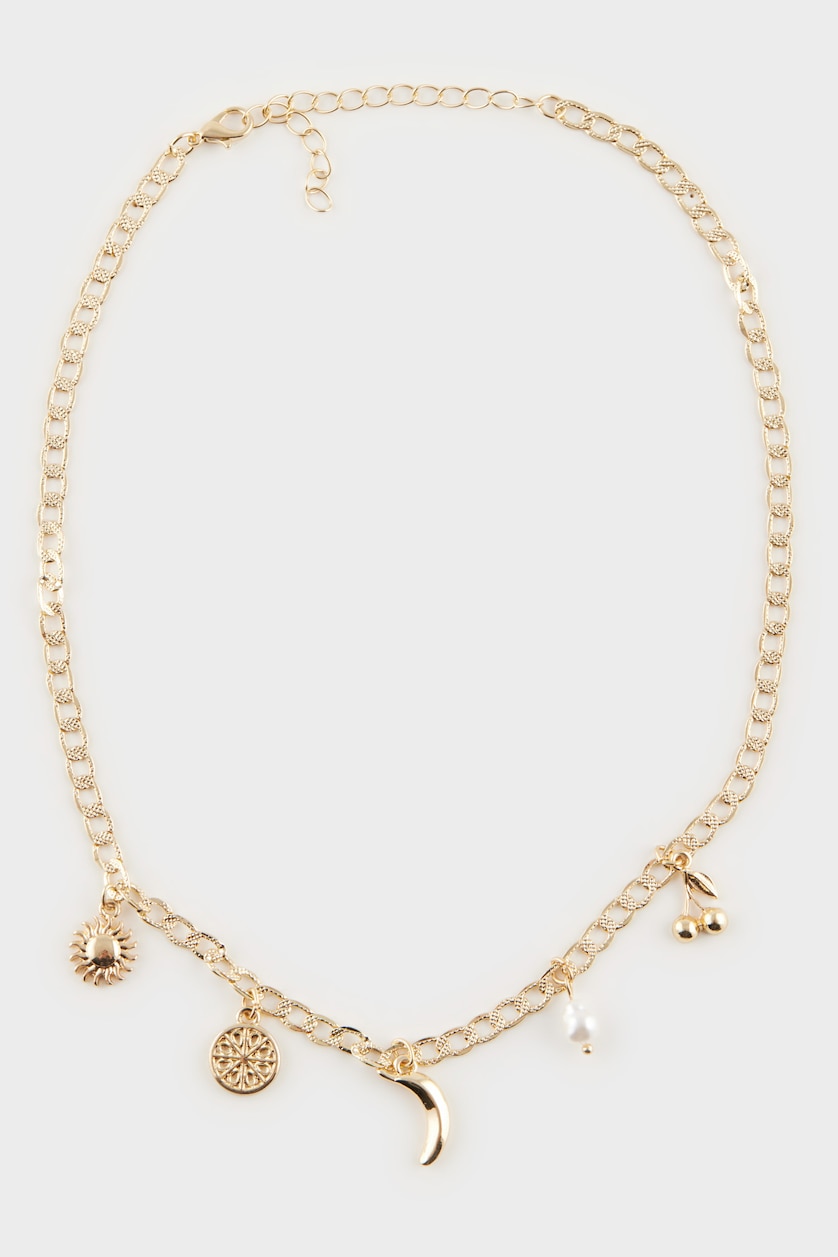 Kadın Altın Kadın Gold Detaylı Charm Kolye