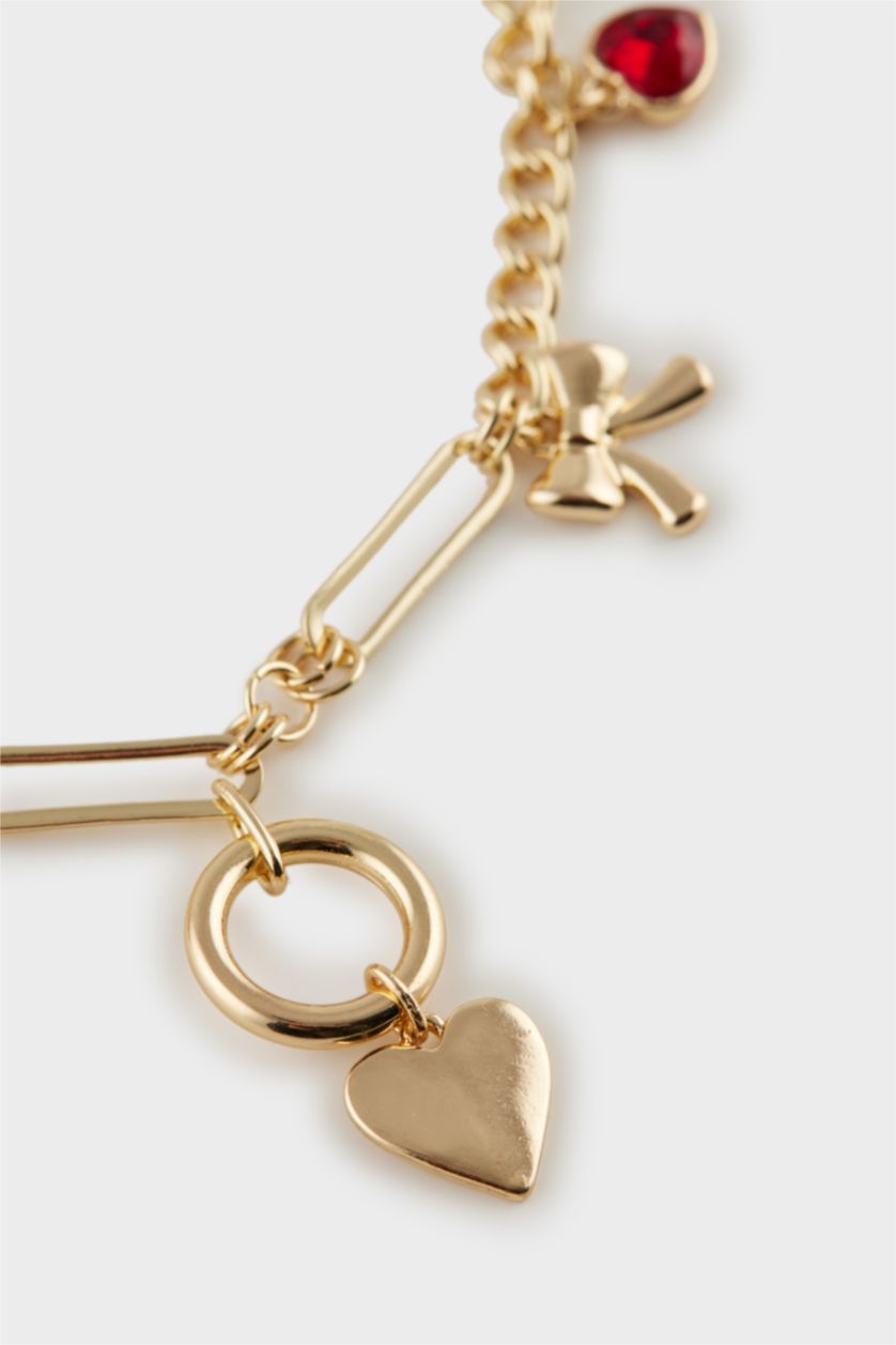 Kadın Altın Kadın Gold Detaylı Charm Kolye