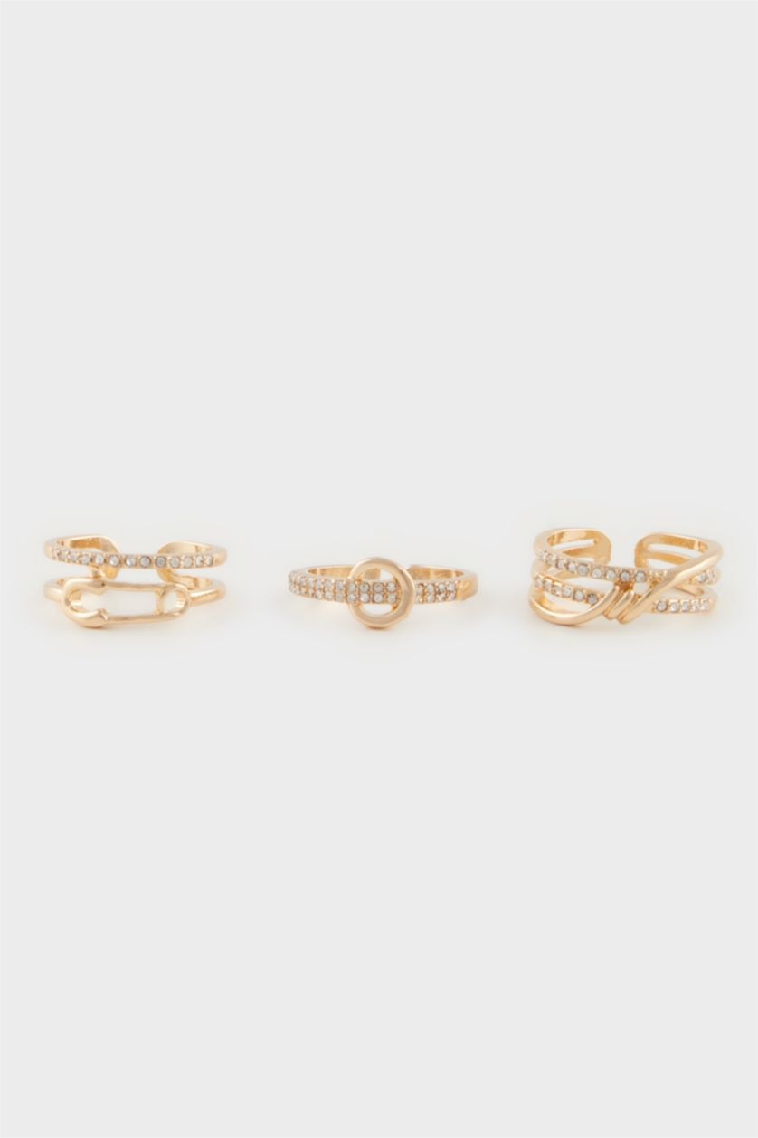 WOMAN MIXED Woman 3 Piece Stone Gold Rings