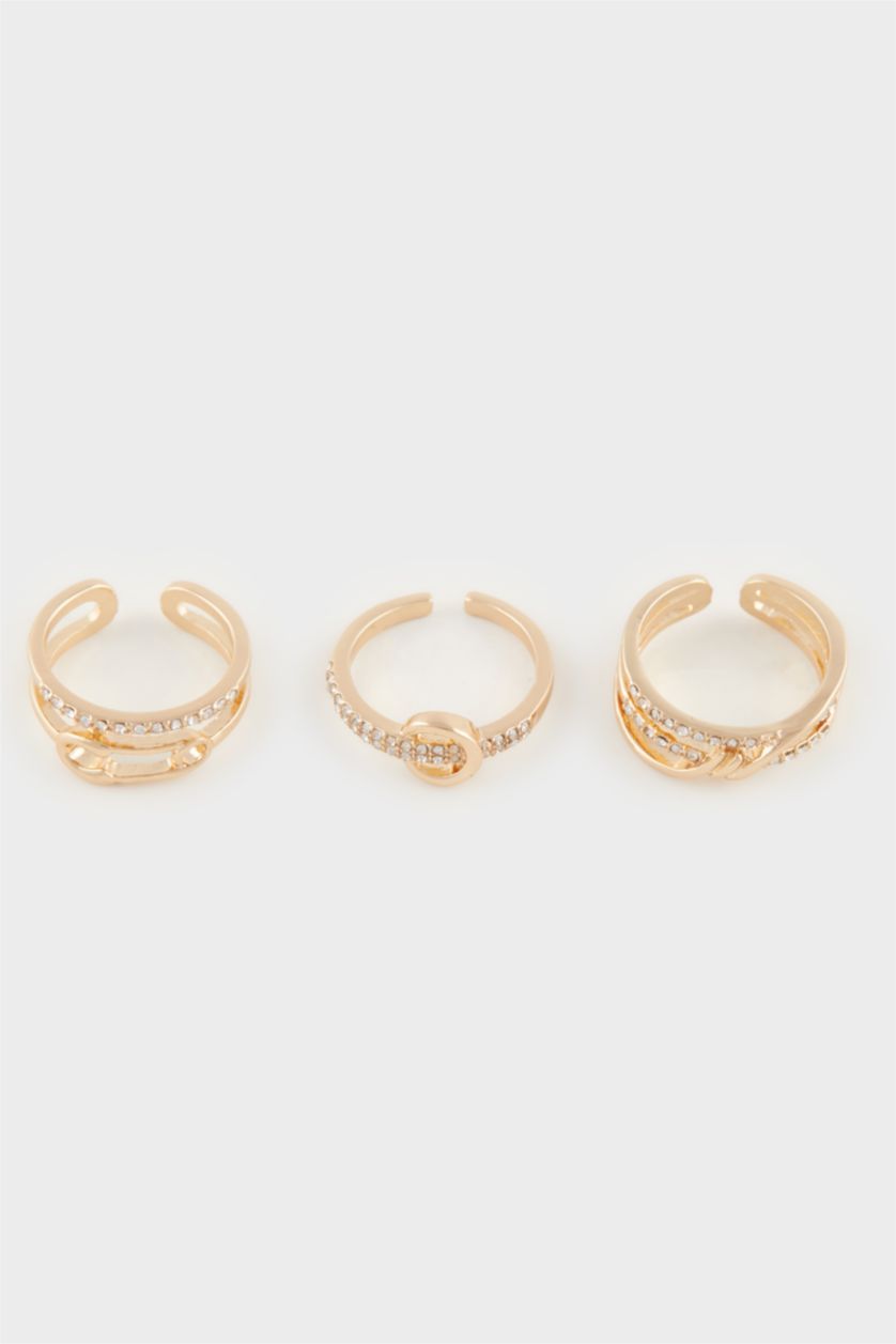 WOMAN MIXED Woman 3 Piece Stone Gold Rings