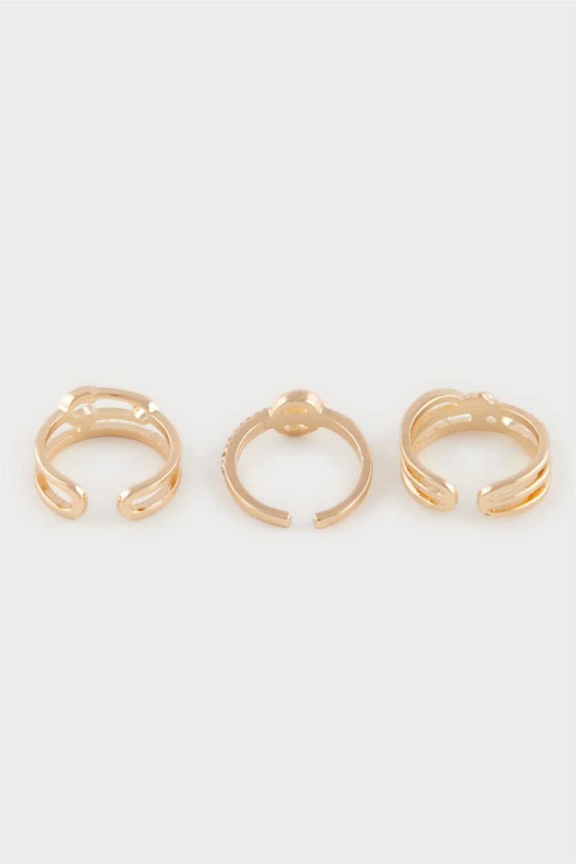 WOMAN MIXED Woman 3 Piece Stone Gold Rings