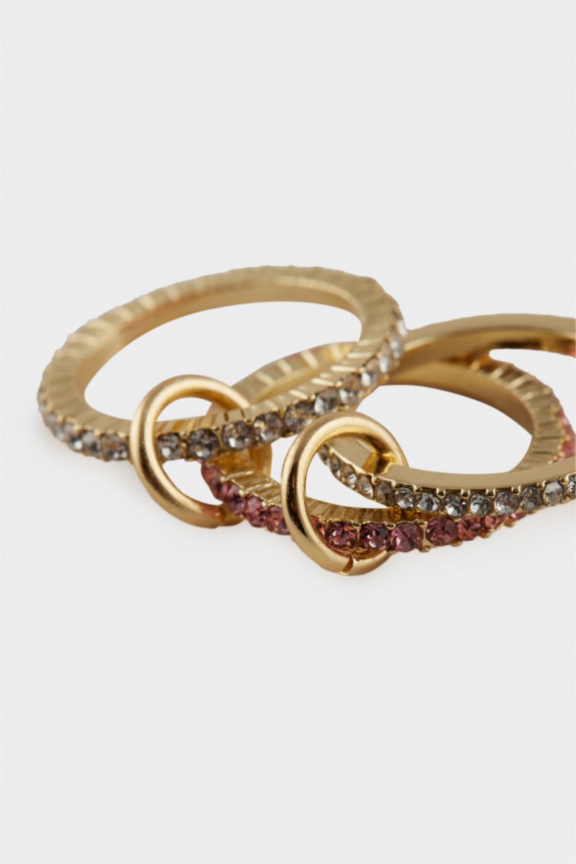 نساء Altın خاتم نسائي بحلقات متشابكة