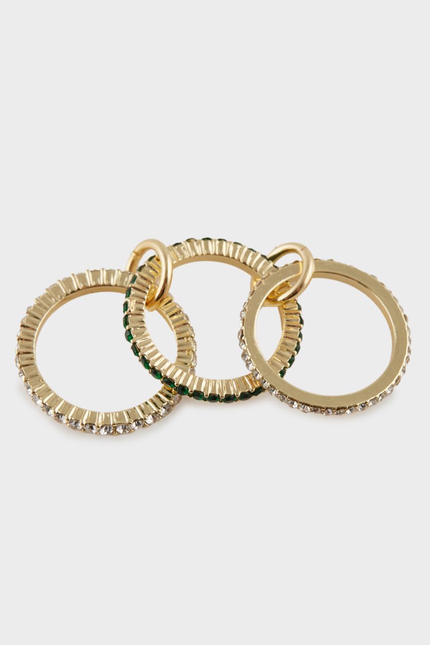 FEMME Altın Bague dorée en 3 pièces pour femme