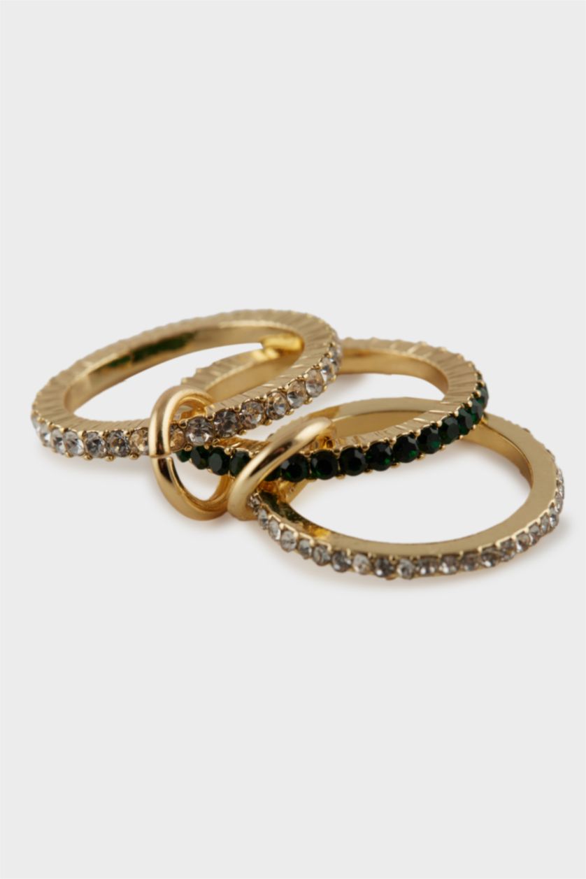 FEMME Altın Bague dorée en 3 pièces pour femme