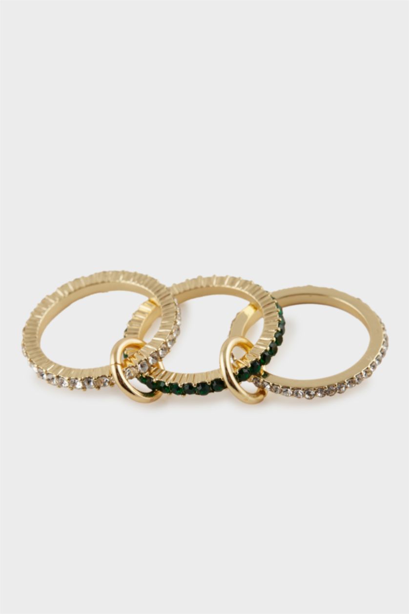 FEMME Altın Bague dorée en 3 pièces pour femme