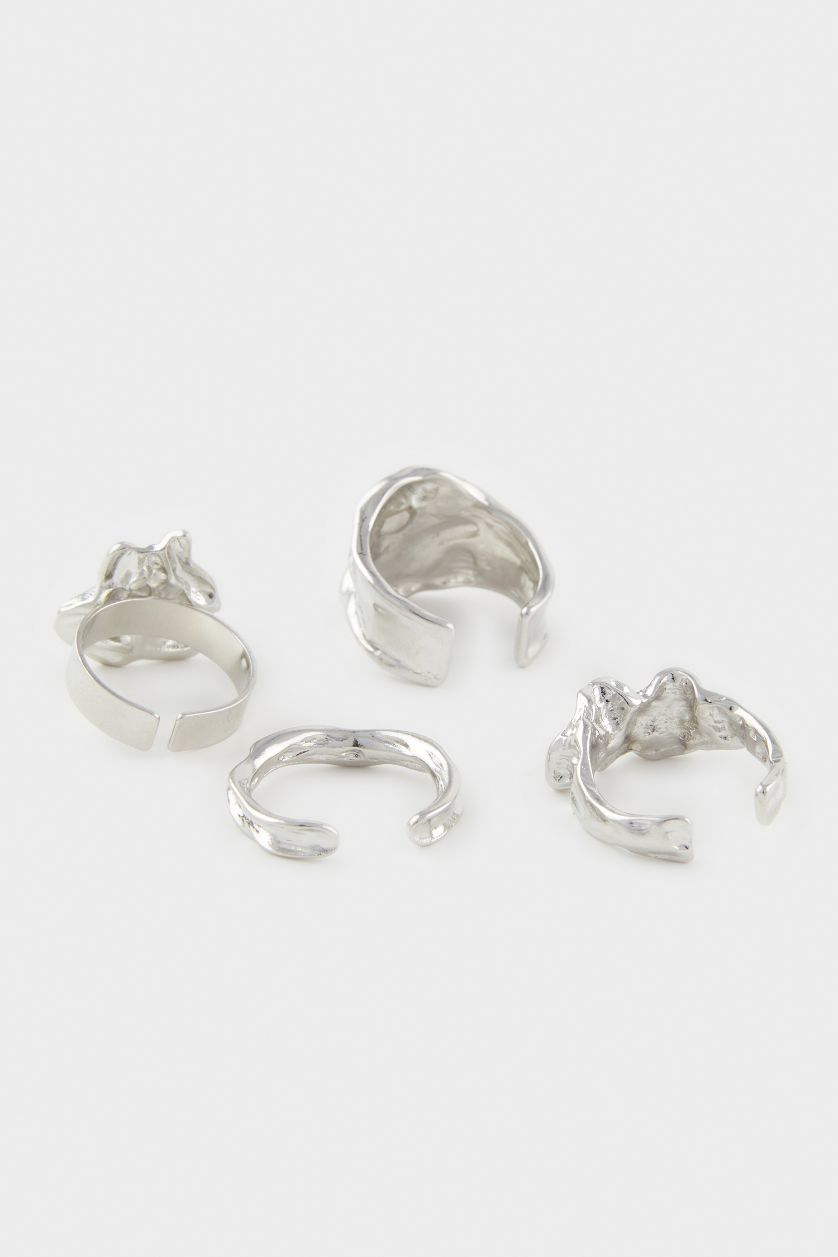 WOMAN Antıque Sılver Woman 4 Piece Silver Rings