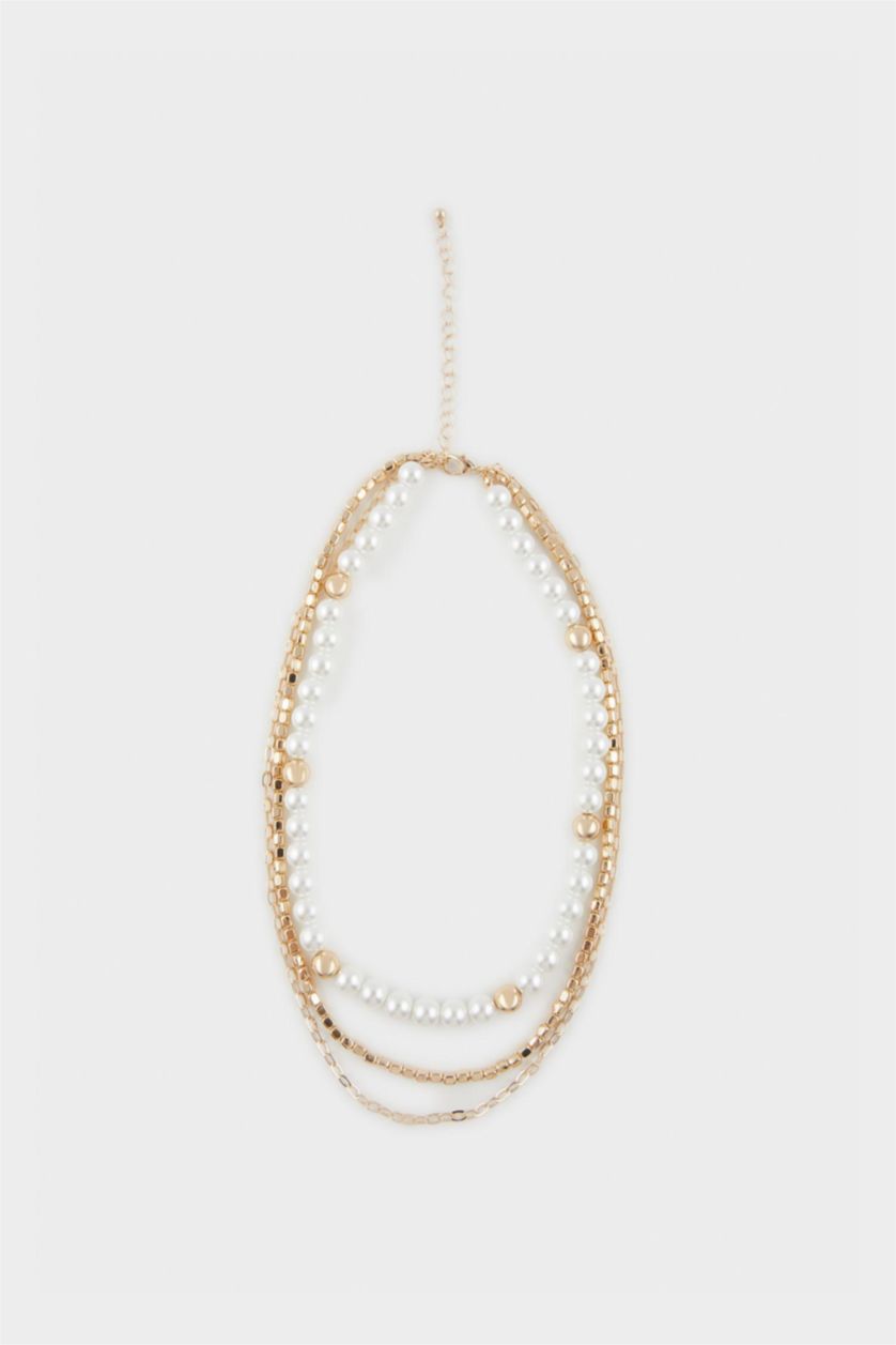 Woman Antik Sarı Woman 3 Piece Gold Necklace