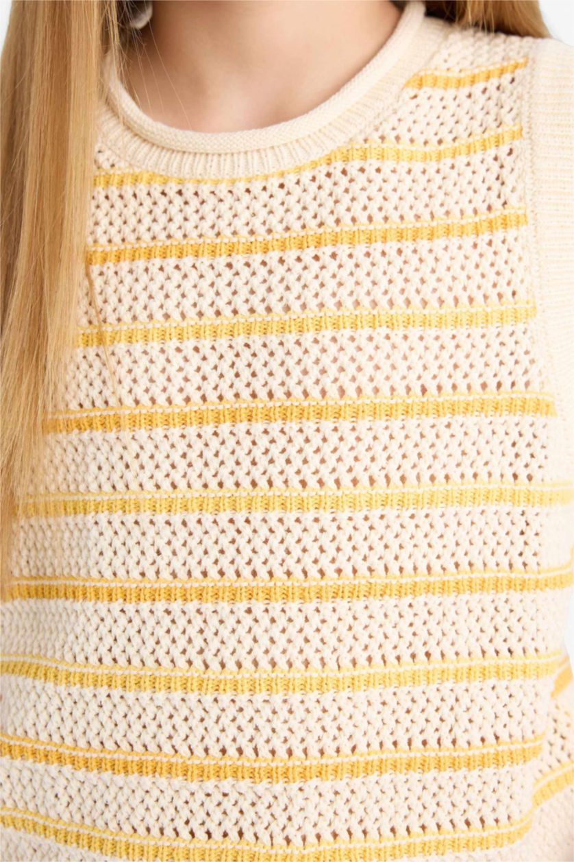 Kız Çocuk - Genç Kız Ekru Triko Atlet Kız Çocuk