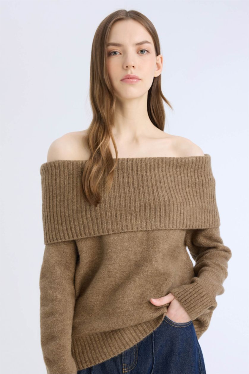 Women Brown Regular Fit Knitwear Pullover
