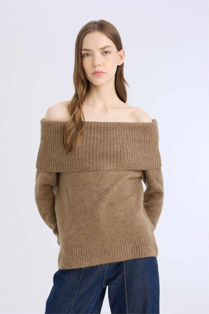 Women Brown Regular Fit Knitwear Pullover