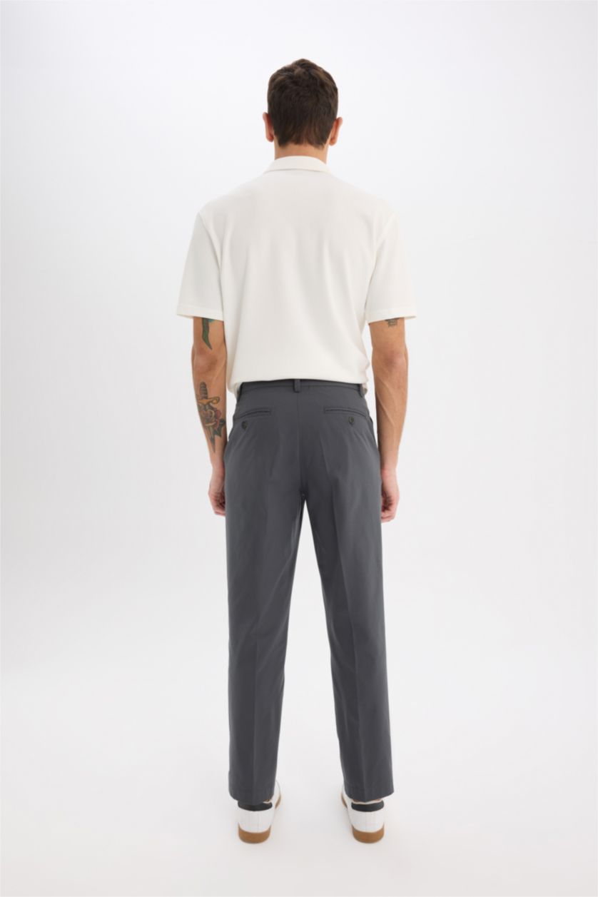 Erkek Antrasit Düz Paça Cepli Jogger Pantolon