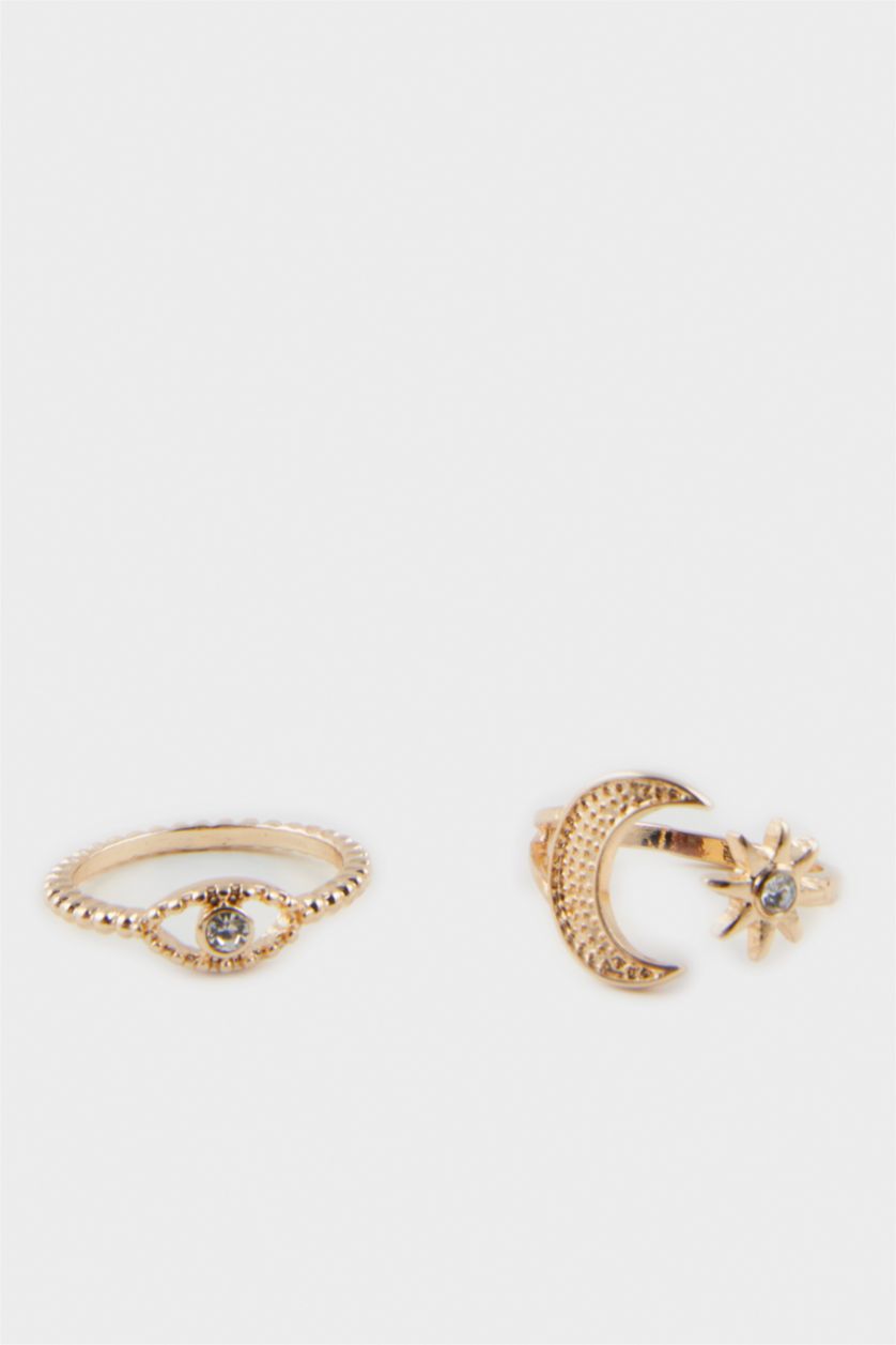 Kadın Antik Sarı Kadın 5'li Gold Yüzük