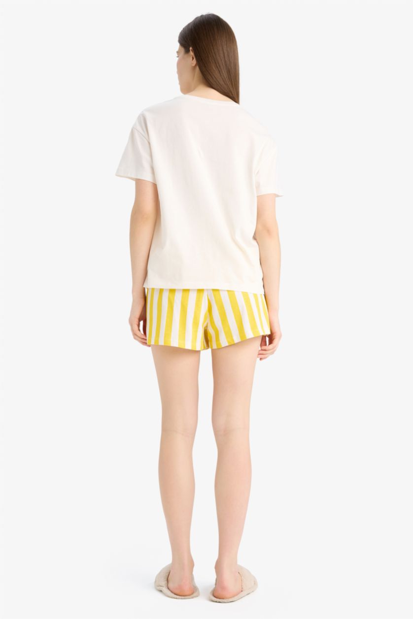 WOMAN Yellow Fall in Love Regular Fit Short Sleeve 2 Piece Set