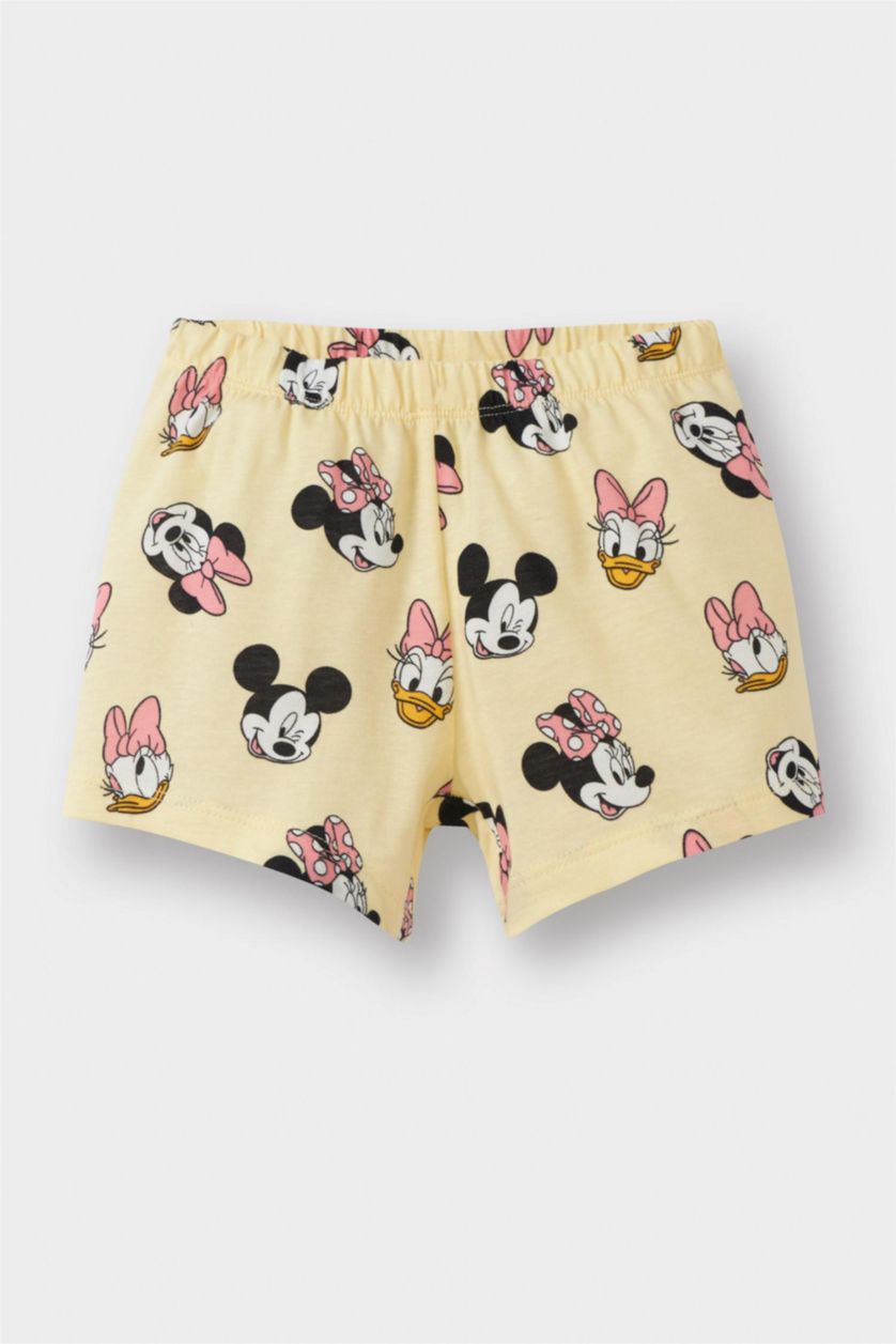 BÉBÉ FILLE Jaune Clair Ensemble Pyjama Mickey & Minnie T-shirt et Short pour bébé fille