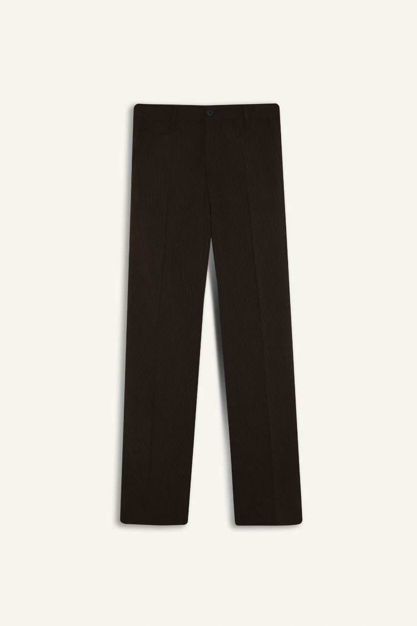 FEMME Marron Pantalon droit taille normale avec poches Afra x DeFacto