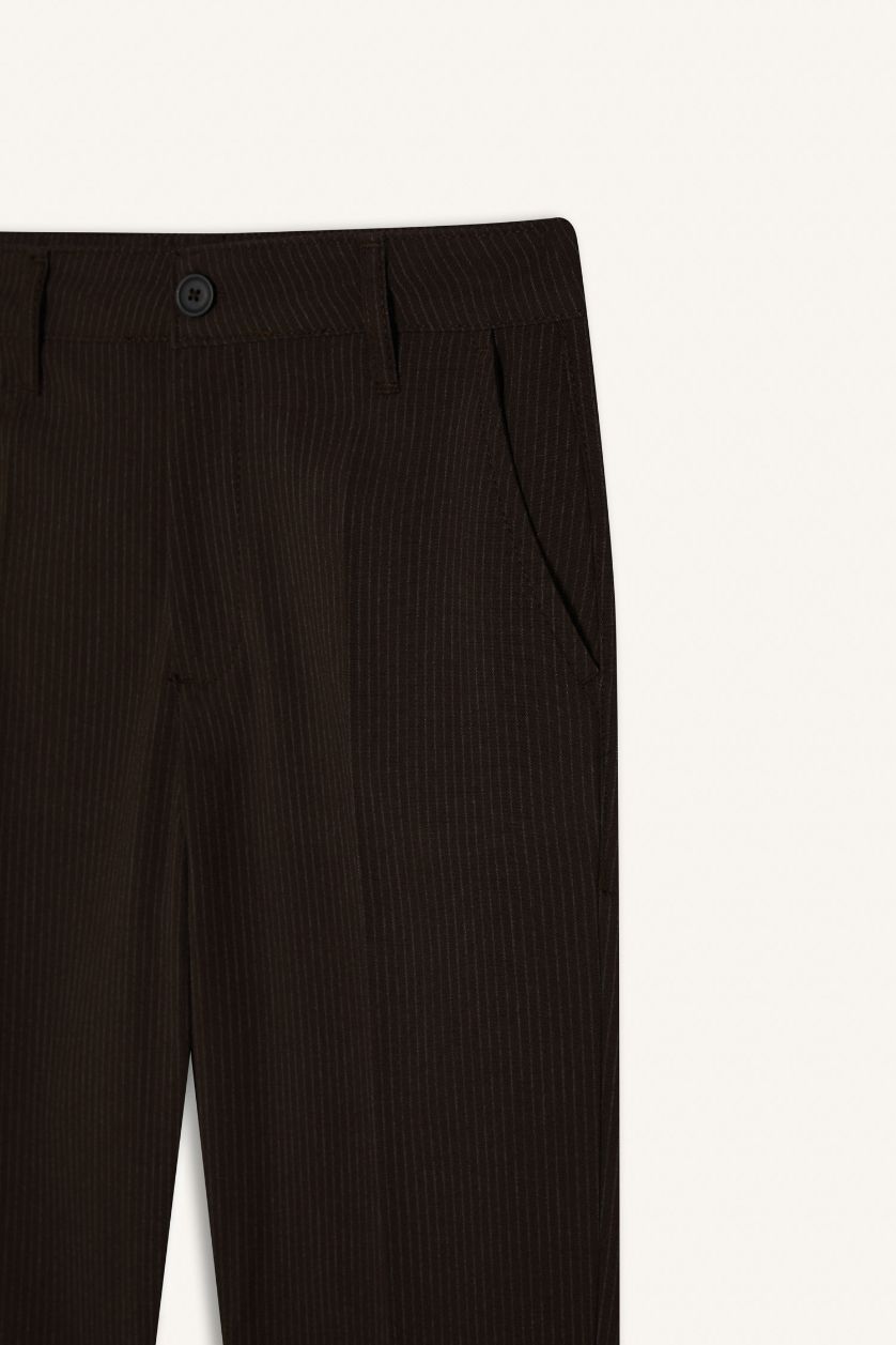 FEMME Marron Pantalon droit taille normale avec poches Afra x DeFacto