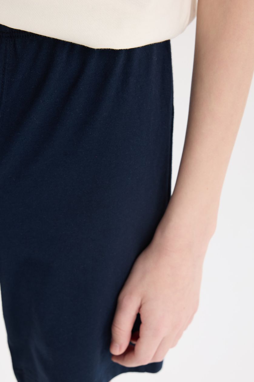 BOYS & TEENS Ecru Boy Printed T-Shirt Flexible Waist Shorts 2 Piece Pajama Set