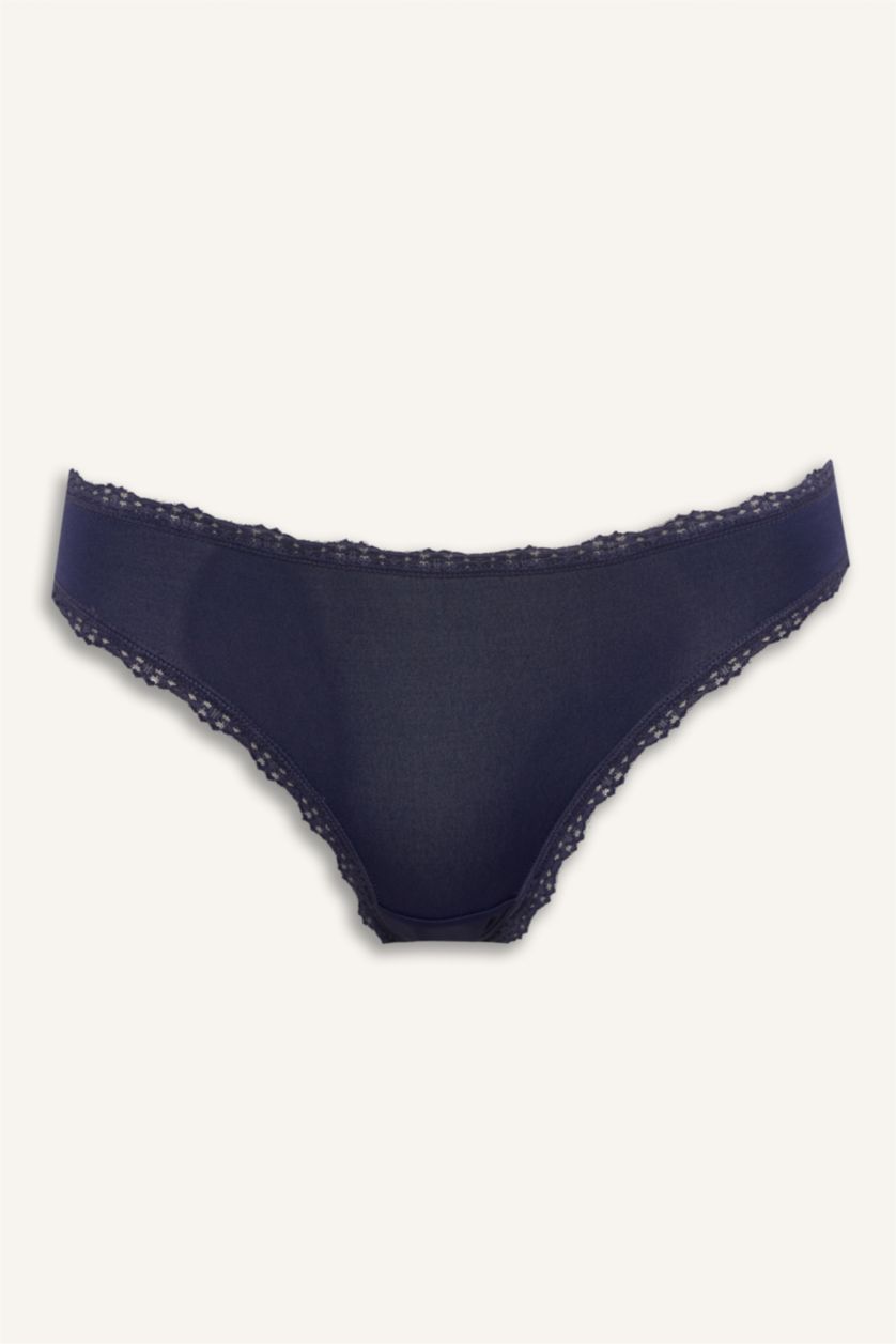 Kadın Mavi Dantel Detaylı Micro 3'lü Brazilian Külot