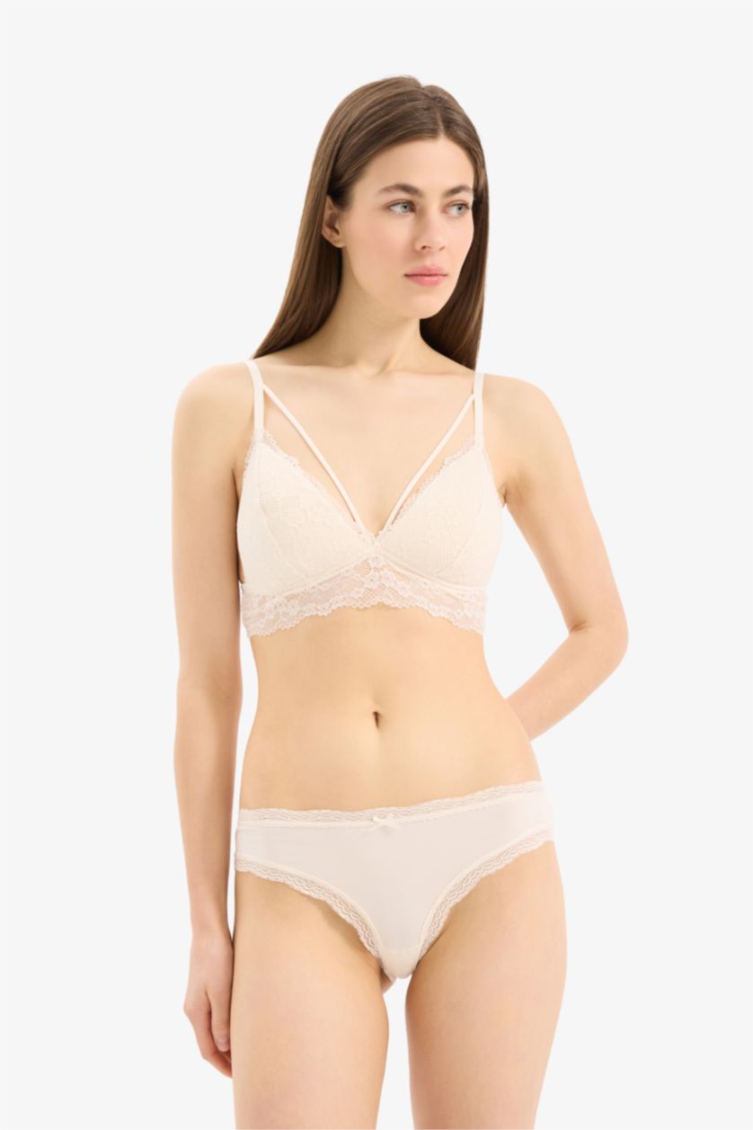 Kadın Açık Mavi Dantel Detaylı Micro 3'lü Brazilian Külot