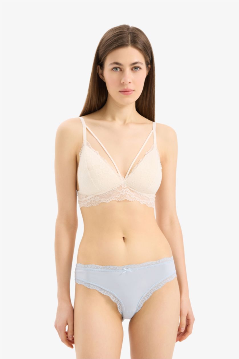 Kadın Açık Mavi Dantel Detaylı Micro 3'lü Brazilian Külot