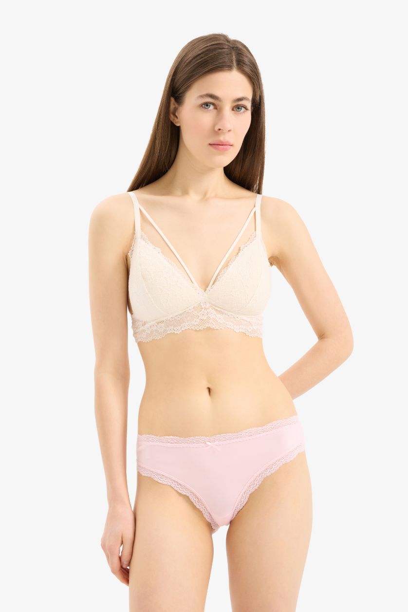 Kadın Açık Mavi Dantel Detaylı Micro 3'lü Brazilian Külot