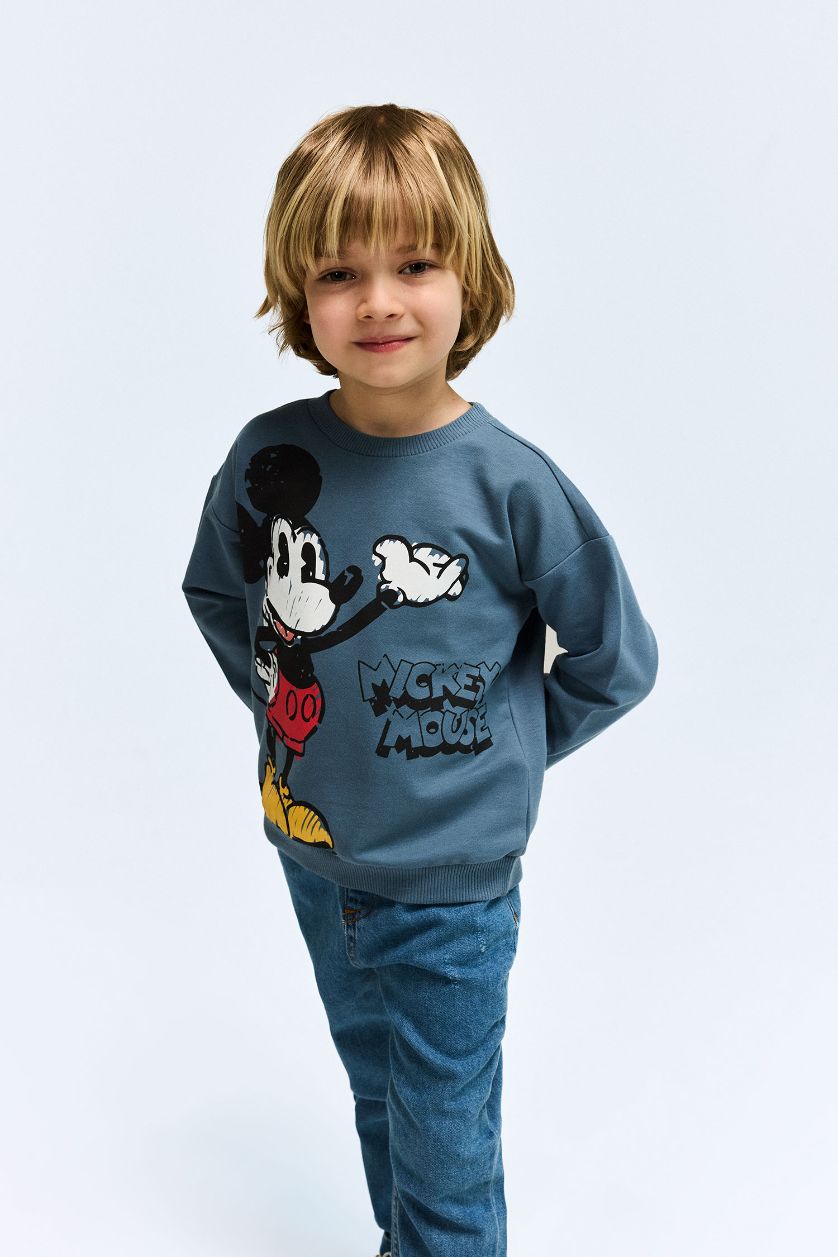 Сәби Ұл Жеңіл Индиго Сәби Ұл Disney Mickey & Minnie Лицензиялық қалыпты пішім велосипед мойыны Свитер