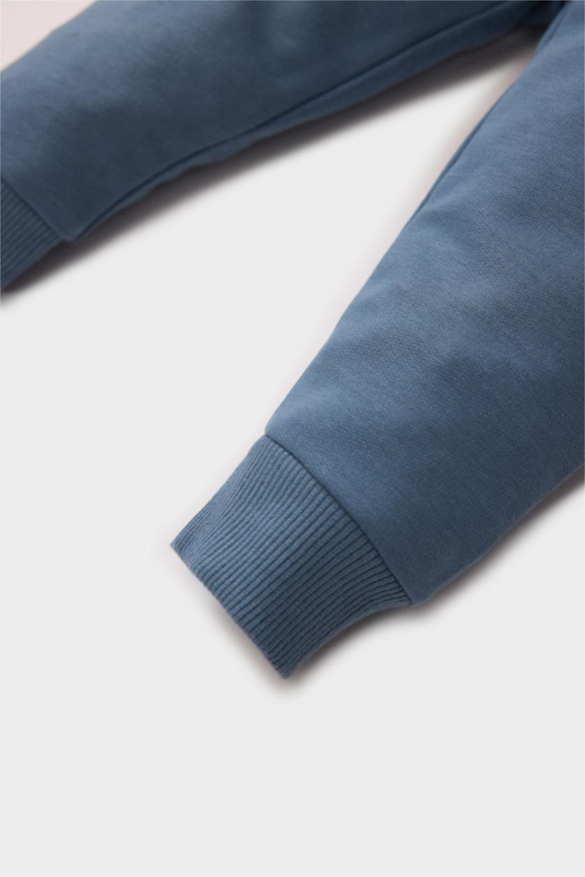 BABY BOY Light Indigo Regular Fit Mickey & Minnie Licensed Elastic Band Trousers