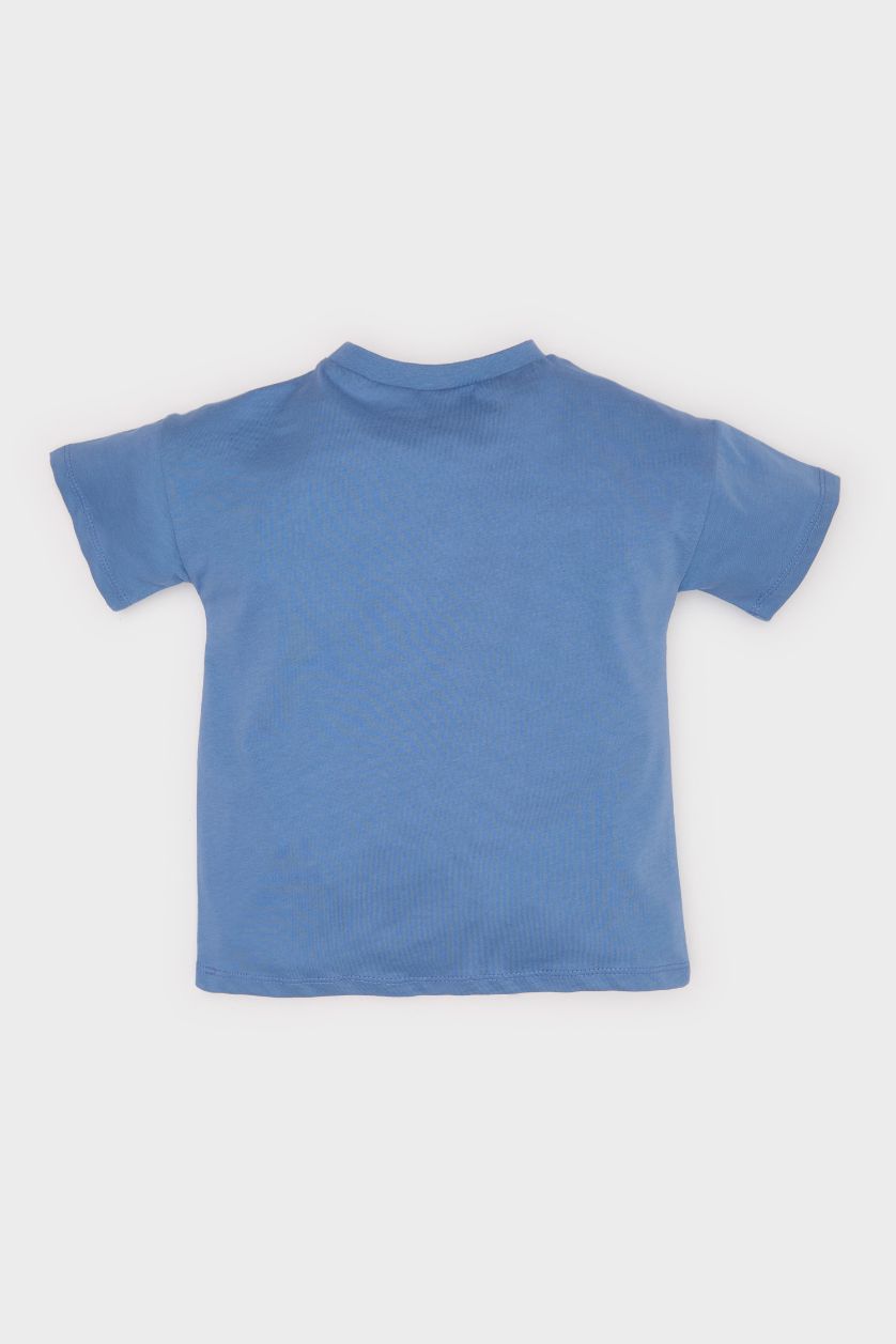 Erkek Bebek Mavi Marvel Avengers Bisiklet Yaka Kısa Kollu Tişört Erkek Bebek