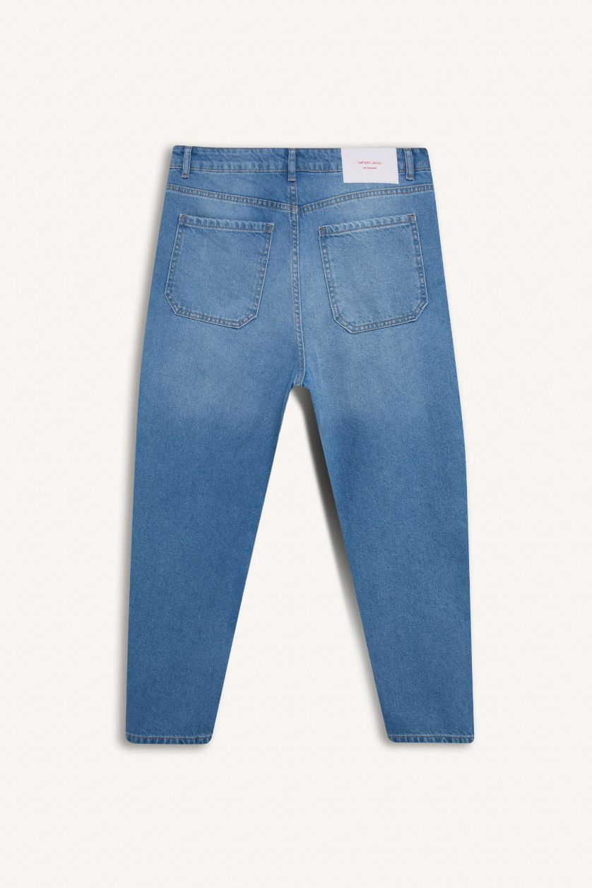 Man Blue Cotton Balloon Fit Loose Fit High Waist Jeans