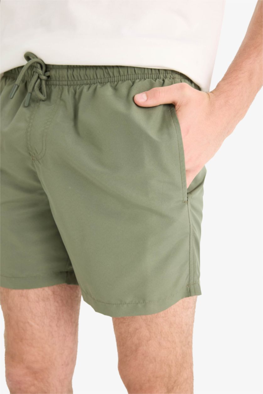 MAN Light Khaki Regular Fit Swim Shorts
