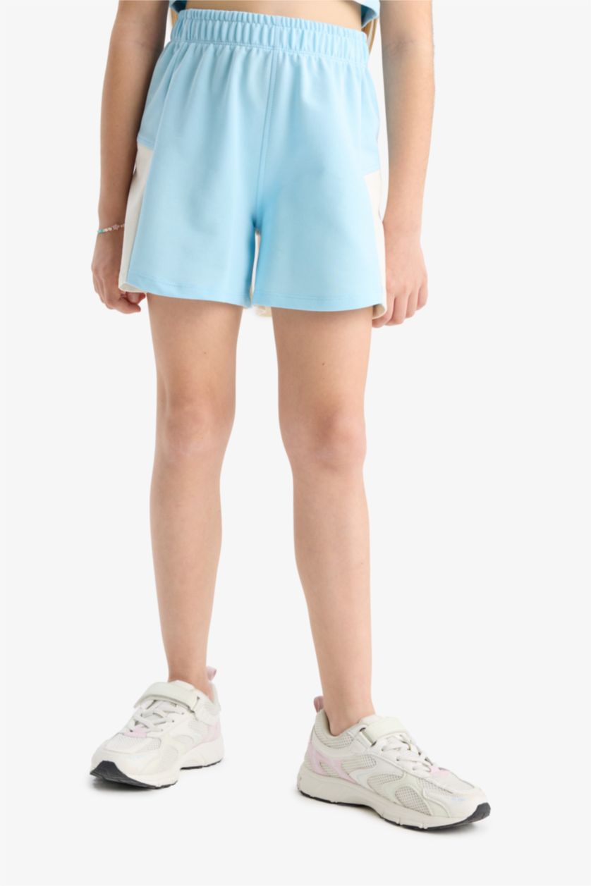 Kız Çocuk - Genç Kız Açık Turkuaz 2'li Takım Baskılı Kolsuz Tişört Şort Kız Çocuk