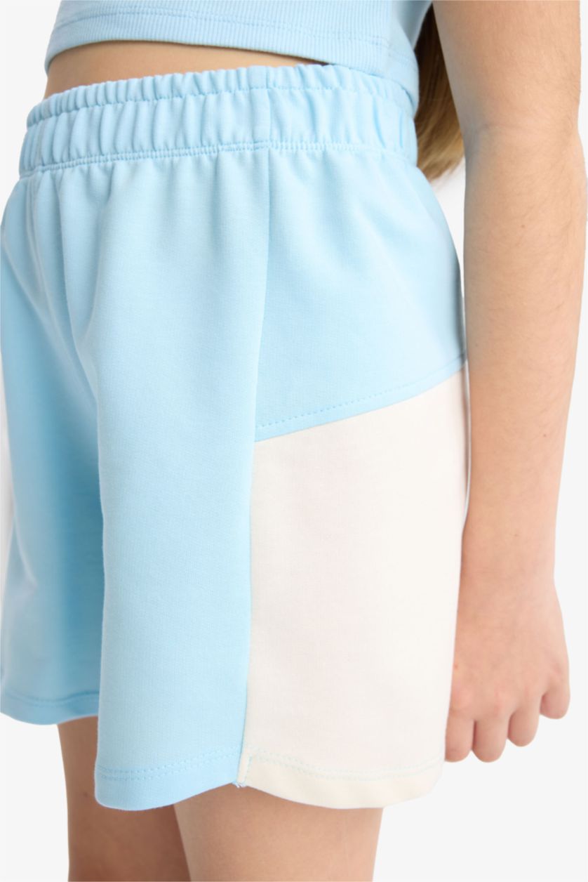 Kız Çocuk - Genç Kız Açık Turkuaz 2'li Takım Baskılı Kolsuz Tişört Şort Kız Çocuk