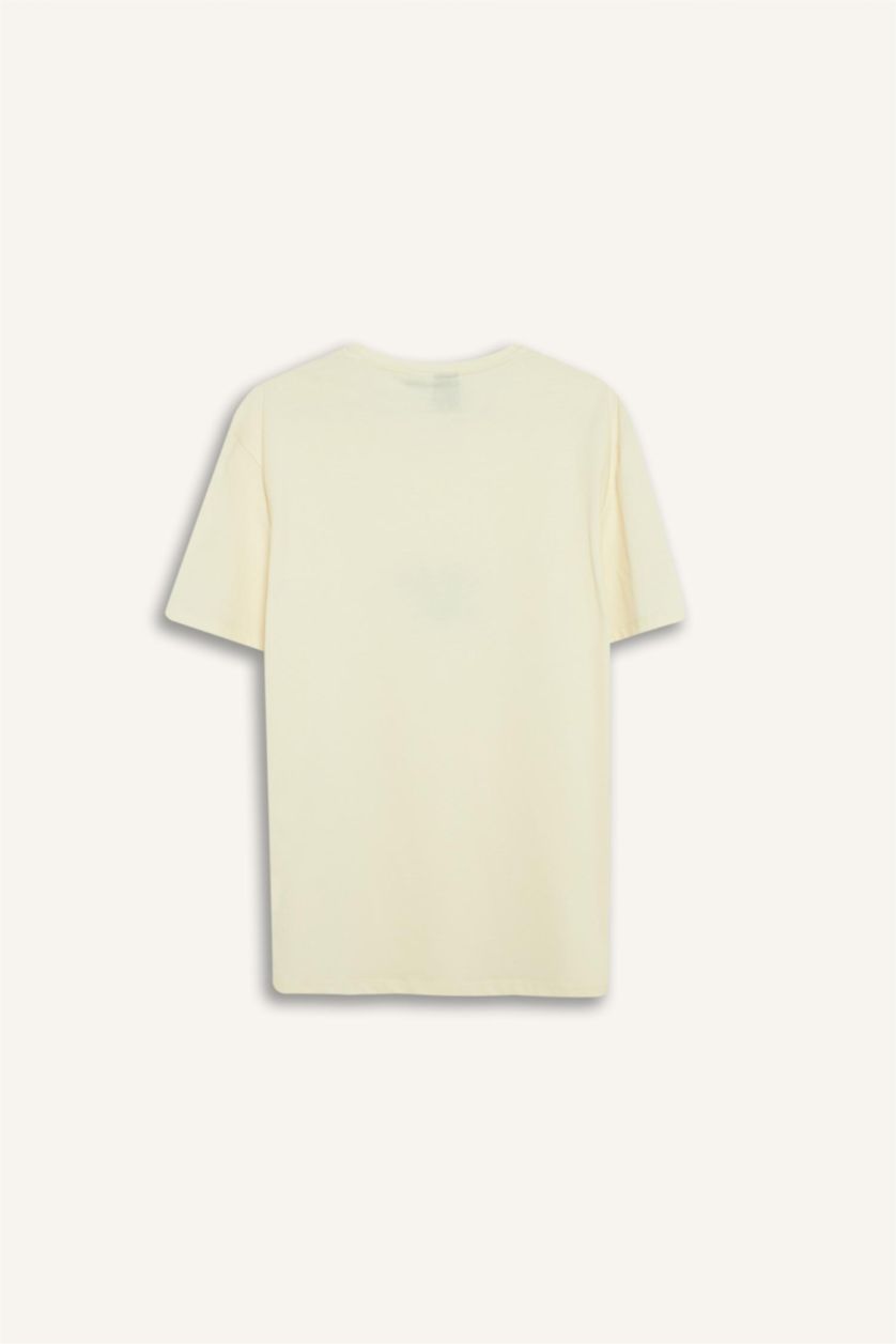 Erkek Taş %100 Pamuk Vikings Regular Fit Bisiklet Yaka Kısa Kollu Tişört