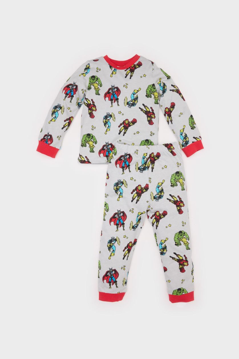 BABY BOY Light Grey Baby Boy Marvel Comics Cotton 2 Piece Pajama Set