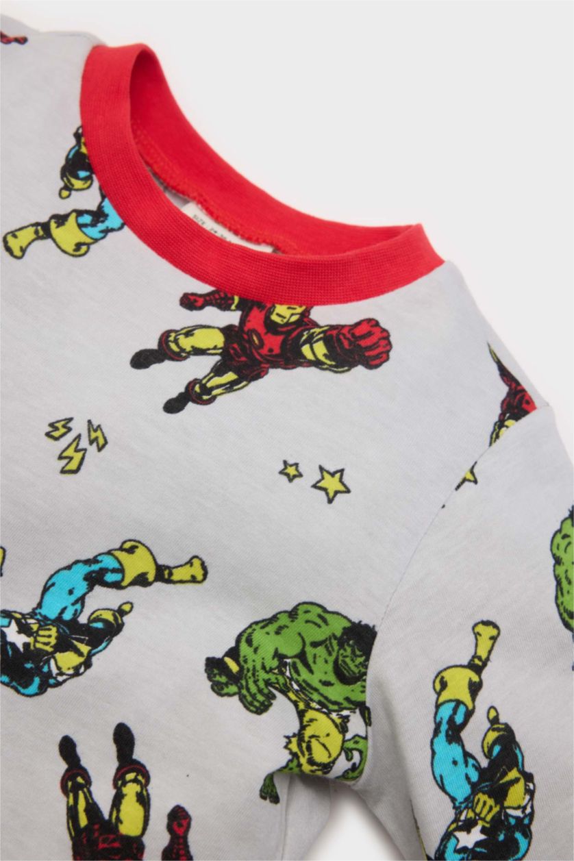 BABY BOY Light Grey Baby Boy Marvel Comics Cotton 2 Piece Pajama Set