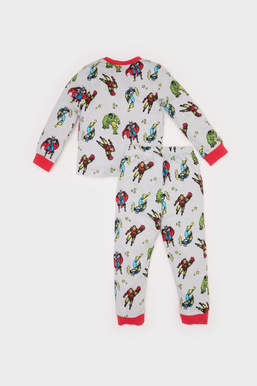 BABY BOY Light Grey Baby Boy Marvel Comics Cotton 2 Piece Pajama Set