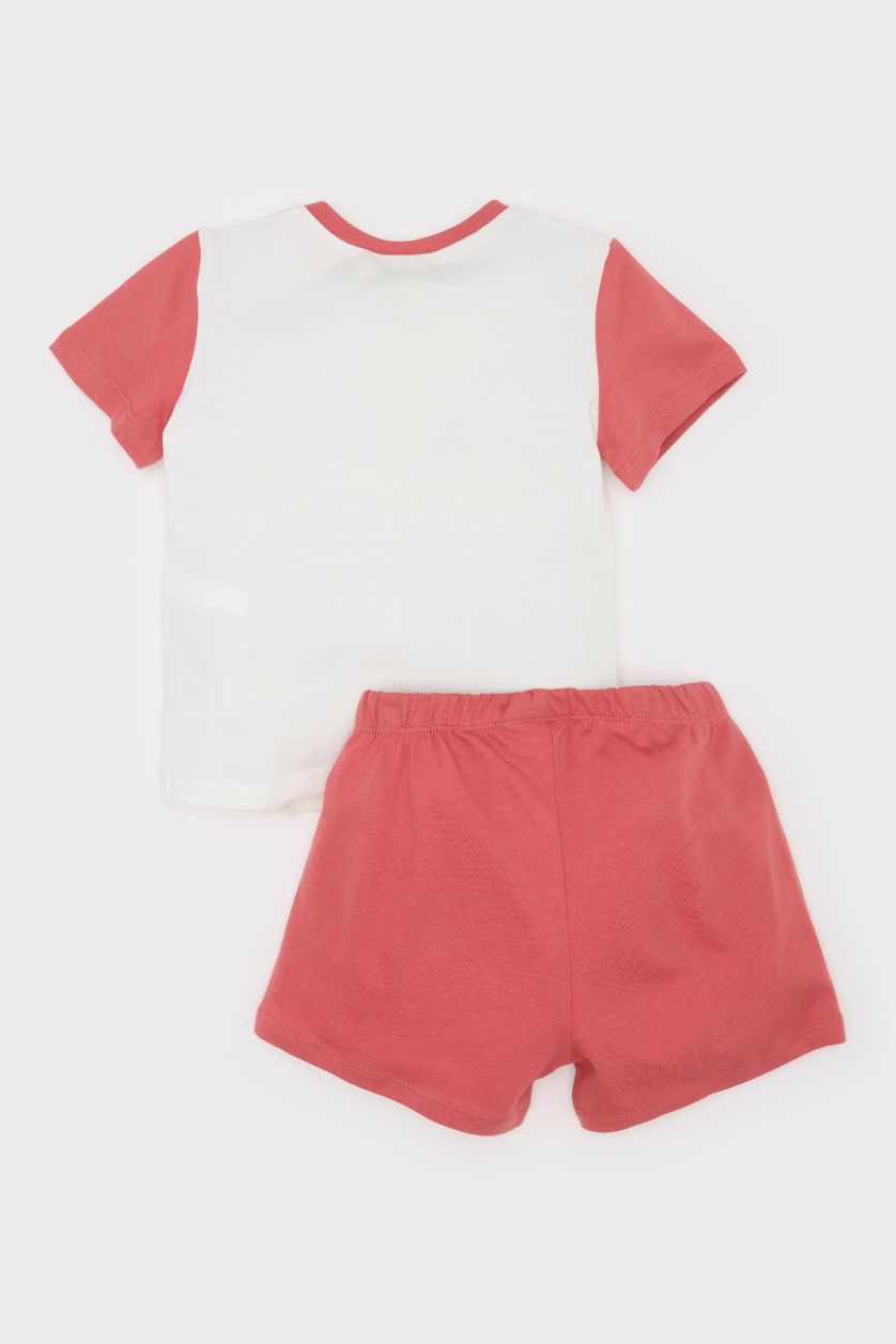 Erkek Bebek Kiremit %100 Pamuklu Baskılı Beli Lastikli Pijama Takımı Erkek Bebek