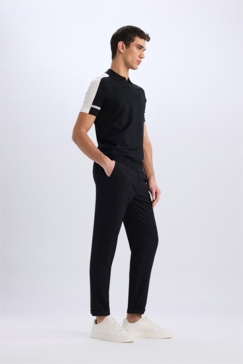 MAN Black Zip-Up Leg Summer Joggers